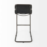 Berbick Black Leather with Iron Frame Bar Stool - Ornate Home