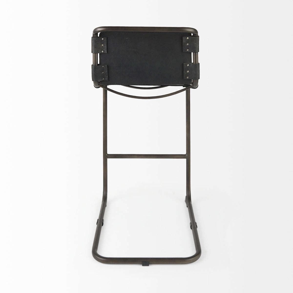 Berbick Black Leather with Iron Frame Bar Stool - Ornate Home