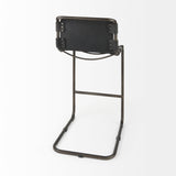 Berbick Black Leather with Iron Frame Bar Stool - Ornate Home