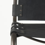 Berbick Black Leather with Iron Frame Bar Stool - Ornate Home