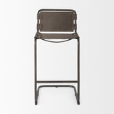 Berbick Brown/Gray Suede with Iron Frame Bar Stool - Ornate Home