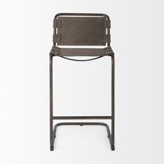 Berbick Brown/Gray Suede with Iron Frame Bar Stool - Ornate Home