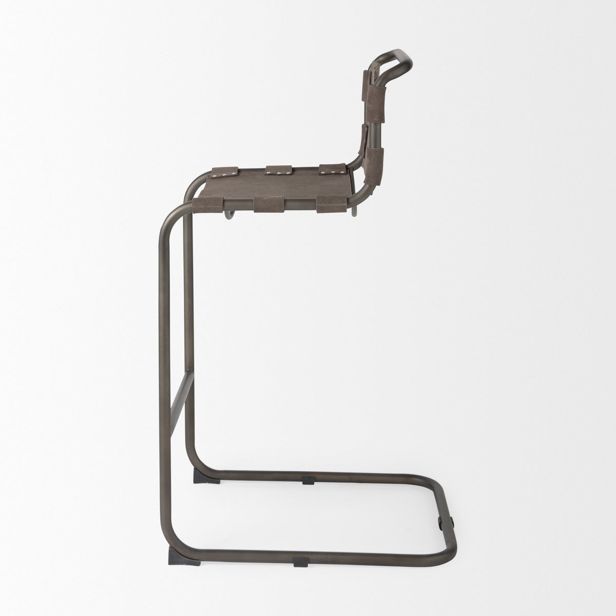 Berbick Brown/Gray Suede with Iron Frame Bar Stool - Ornate Home