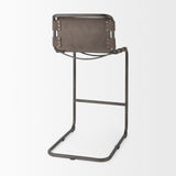 Berbick Brown/Gray Suede with Iron Frame Bar Stool - Ornate Home
