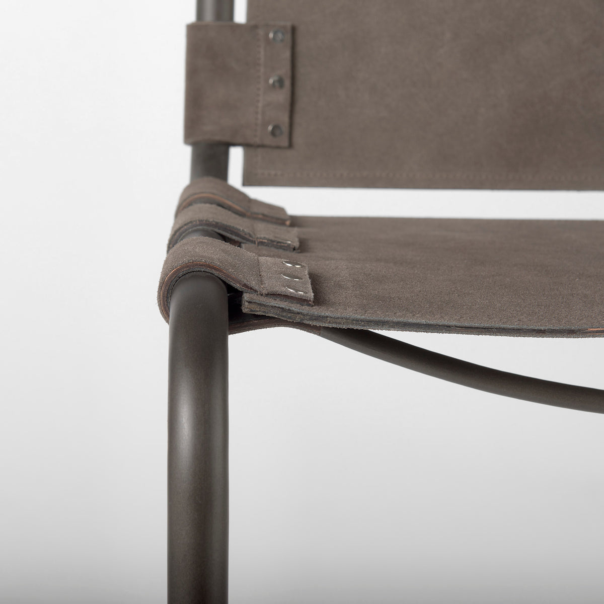 Berbick Brown/Gray Suede with Iron Frame Bar Stool - Ornate Home