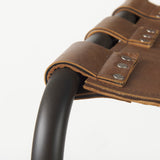 Berbick Medium Brown Leather with Iron Frame Bar Stool - Ornate Home
