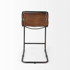 Berbick Medium Brown Leather with Iron Frame Counter Stool - Ornate Home
