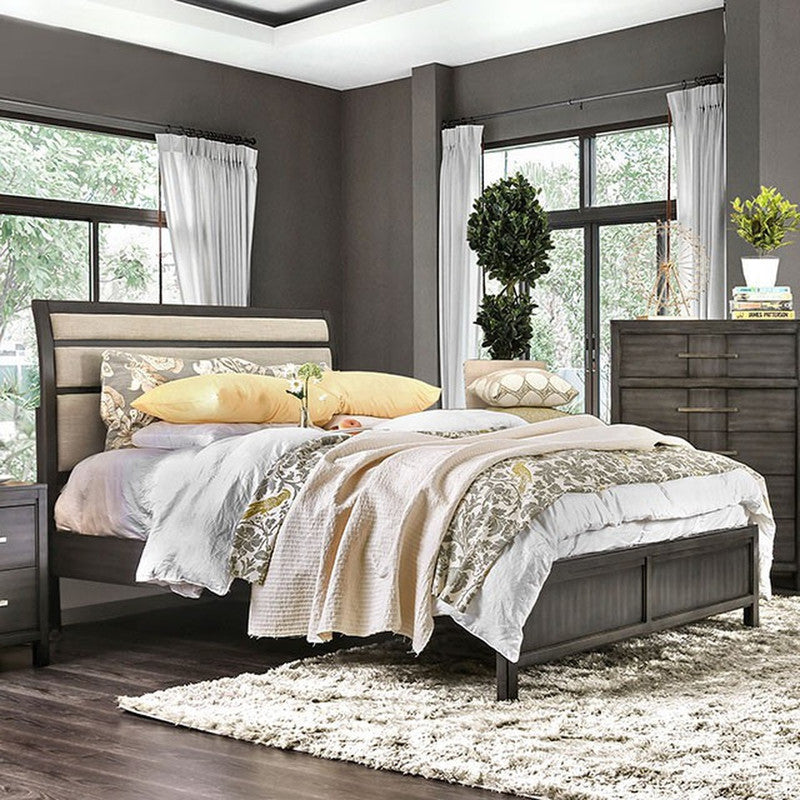 Berenice Gray/Beige Cal.King Bed - Ornate Home