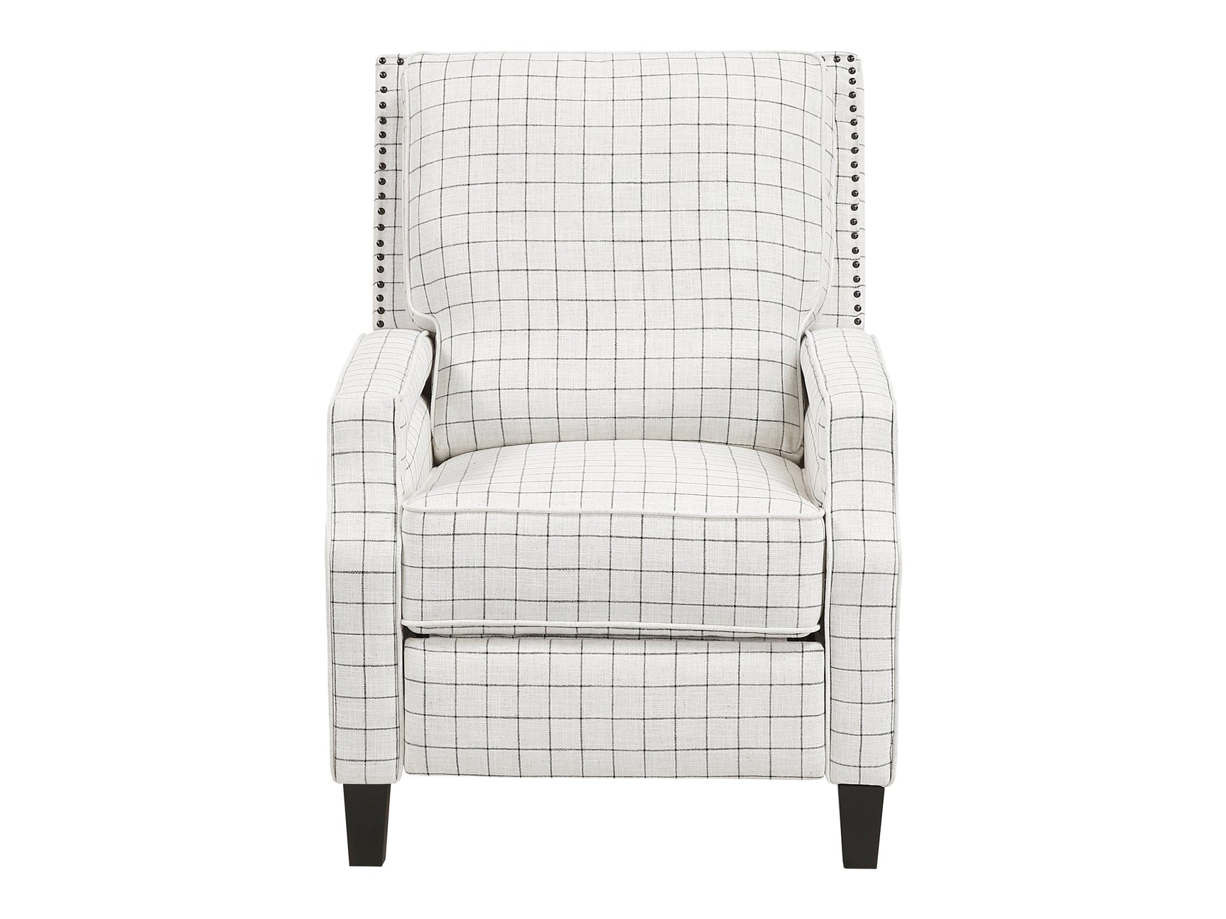 Berenson Off-white/Black Push Back Reclining Chair - Ornate Home