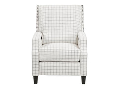 Berenson Off-white/Black Push Back Reclining Chair - Ornate Home