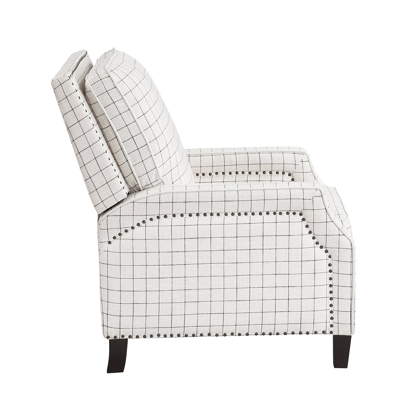 Berenson Off-white/Black Push Back Reclining Chair - Ornate Home