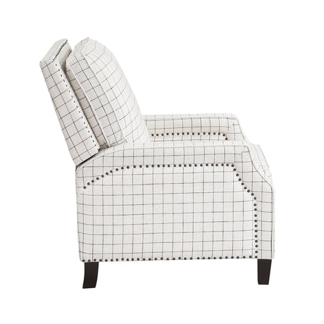 Berenson Off-white/Black Push Back Reclining Chair - Ornate Home