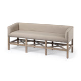 Bergen Beige/Brown Fabric Covered Seat Accent Bench - Ornate Home