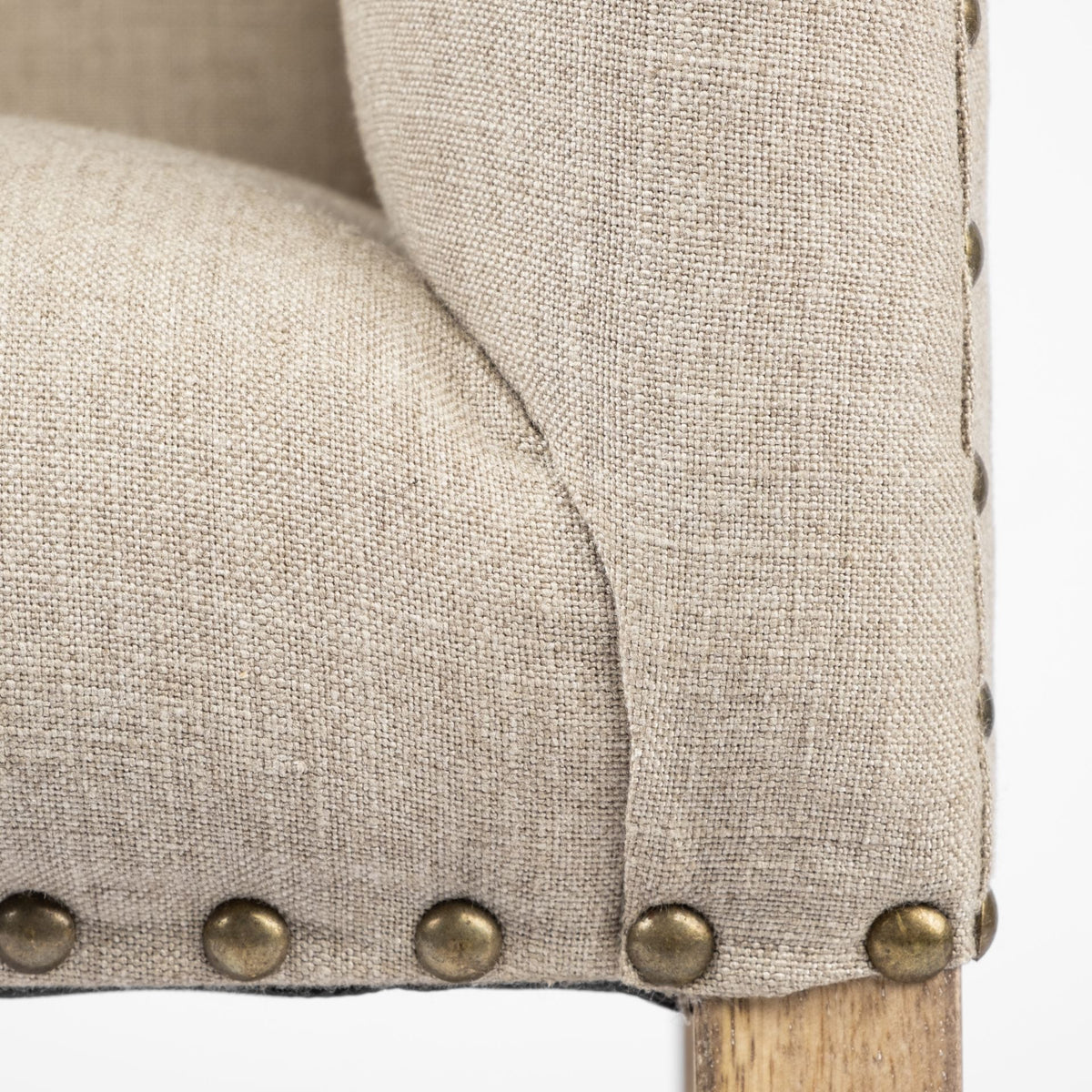 Bergen Beige/Brown Fabric Covered Seat Accent Bench - Ornate Home