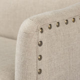 Bergen Beige/Brown Fabric Covered Seat Accent Bench - Ornate Home