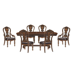 Bergen Brown 7pc Dining Set - Ornate Home