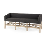 Bergen Dark Gray/Light Brown Fabric Accent Bench - Ornate Home