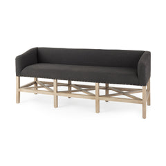 Bergen Dark Gray/Light Brown Fabric Accent Bench