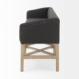 Bergen Dark Gray/Light Brown Fabric Accent Bench - Ornate Home