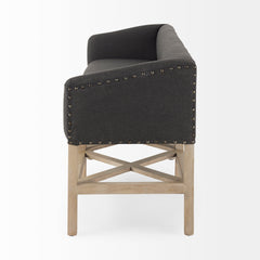 Bergen Dark Gray/Light Brown Fabric Accent Bench