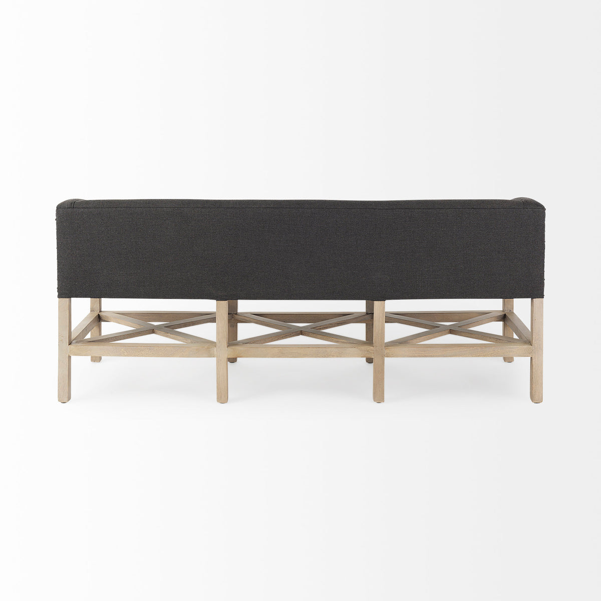 Bergen Dark Gray/Light Brown Fabric Accent Bench - Ornate Home