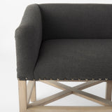 Bergen Dark Gray/Light Brown Fabric Accent Bench - Ornate Home