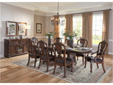 Bergen Dark Oak/Brown 7-Piece Dining Table Set - Ornate Home