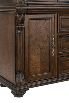 Bergen Dark Oak Buffet & Hutch - Ornate Home