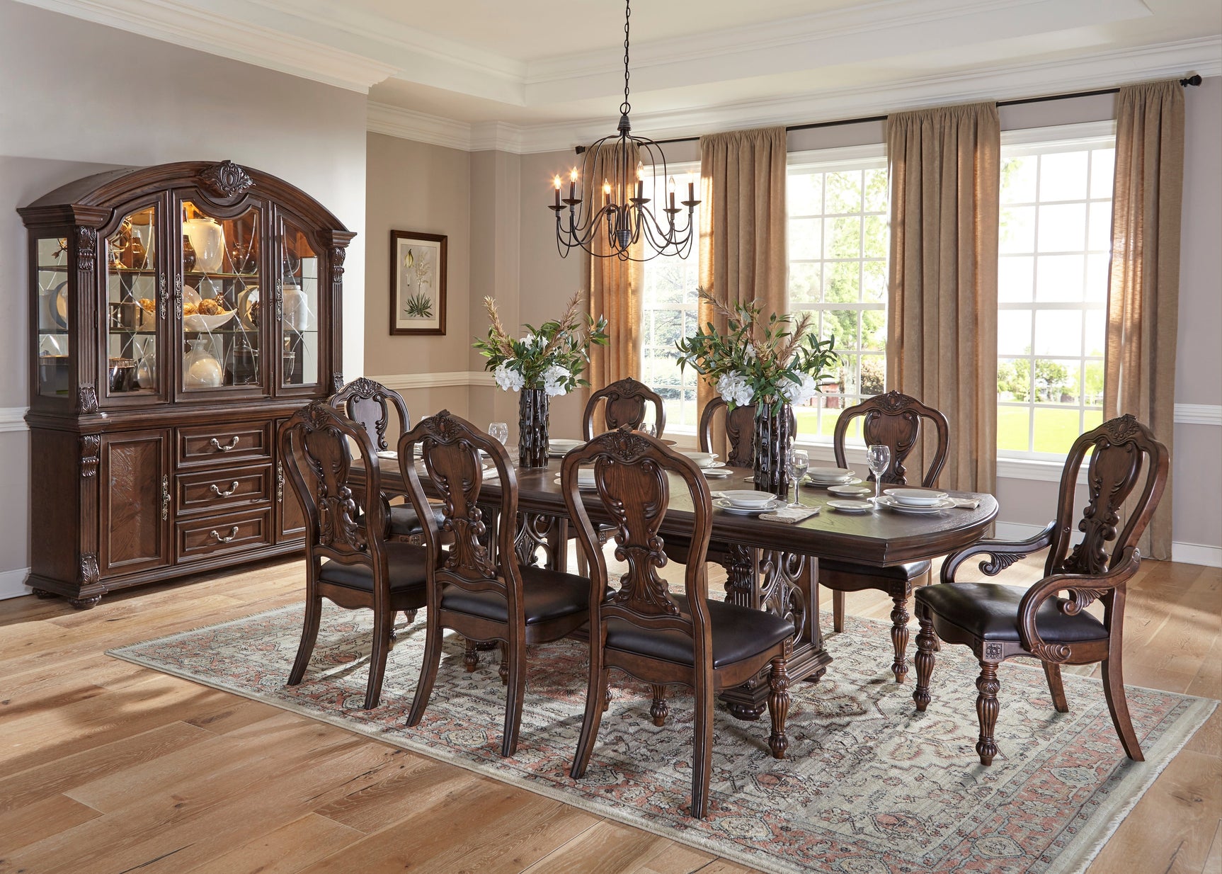 Bergen Dark Oak Dining Table - Ornate Home