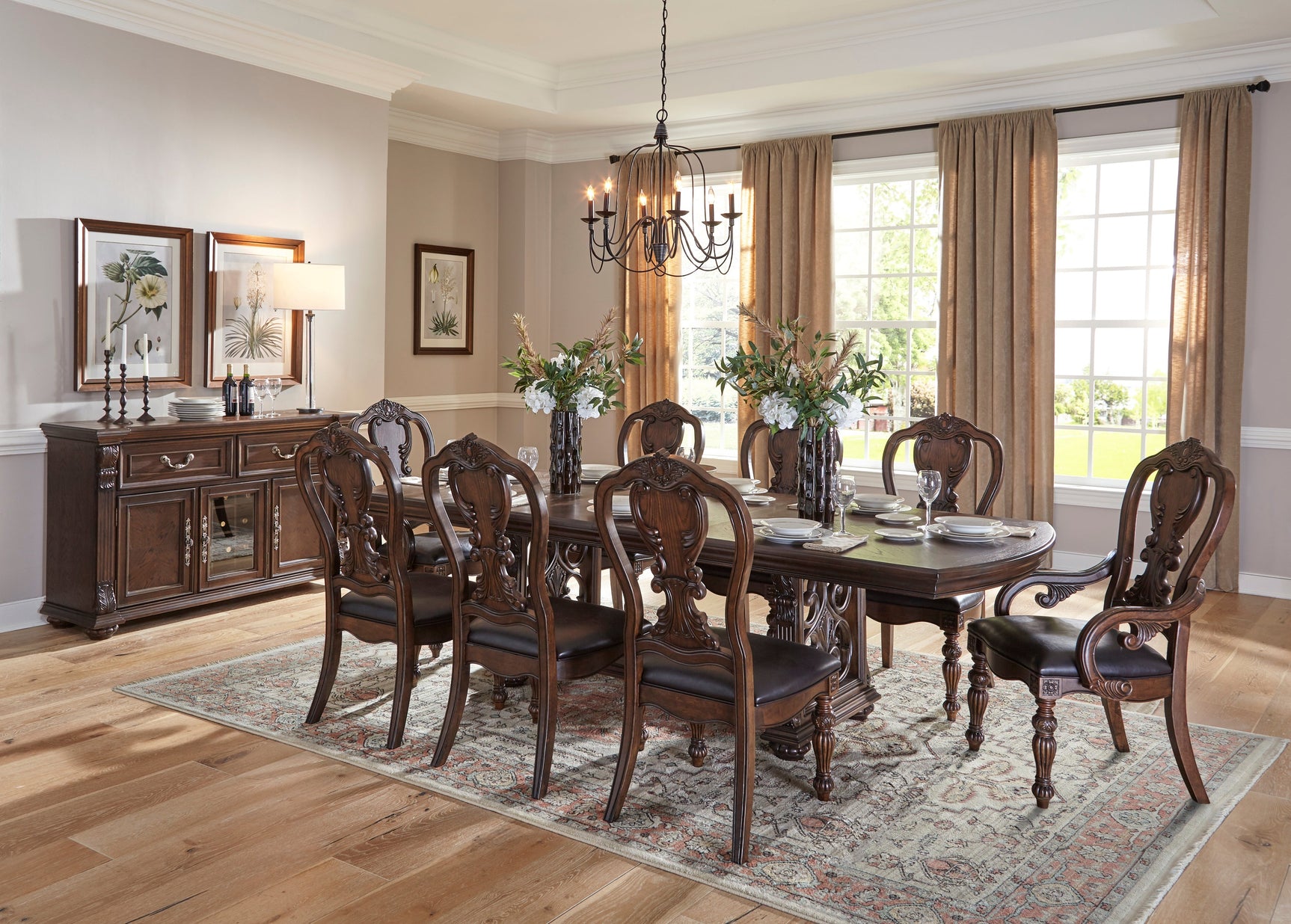Bergen Dark Oak Server - Ornate Home