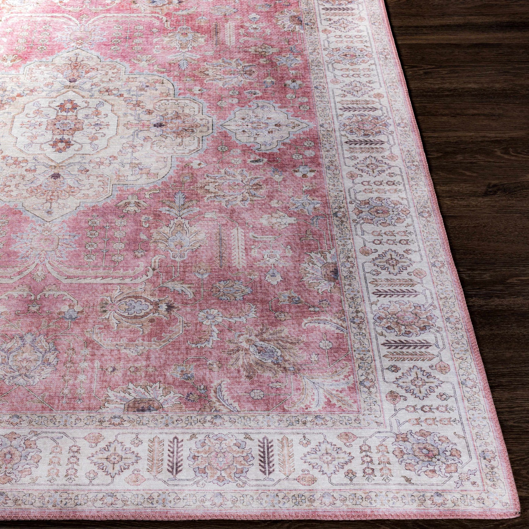 Bergman Distressed Red Area Rug - Ornate Home