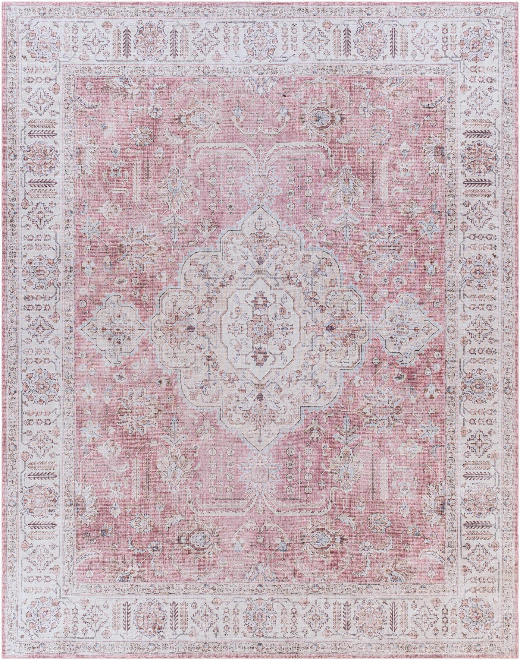 Bergman Distressed Red Area Rug - Ornate Home
