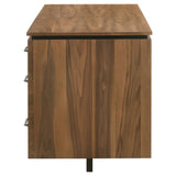 Berhalter Walnut Black 6-Drawer Double Pedestal File Computer Desk - Ornate Home