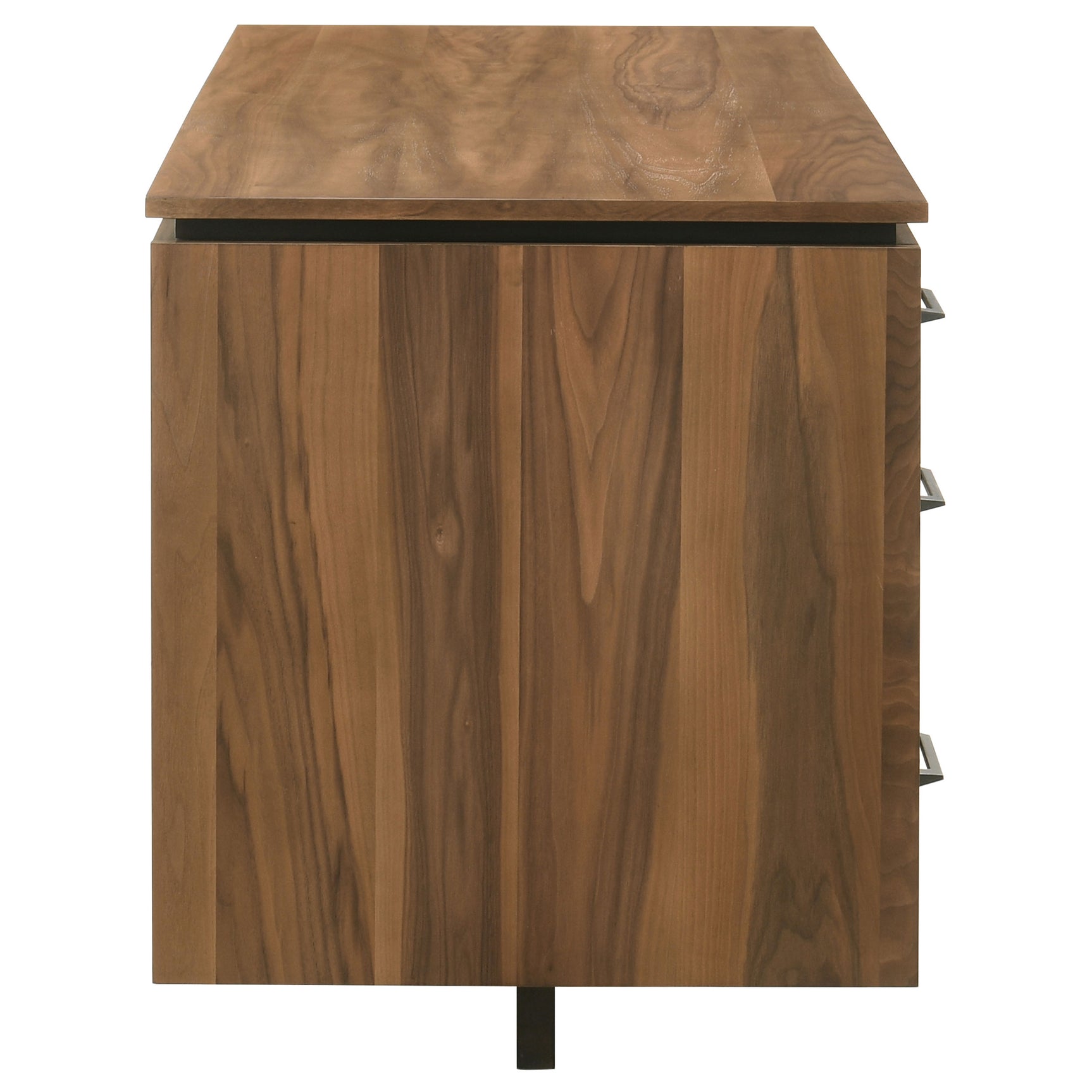 Berhalter Walnut Black 6-Drawer Double Pedestal File Computer Desk - Ornate Home
