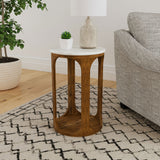 Berkeley White / Brown Side Table - Ornate Home