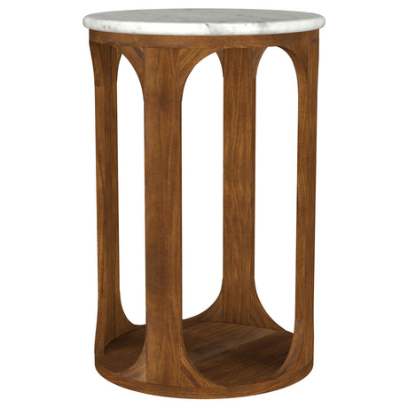 Berkeley White / Brown Side Table - Ornate Home