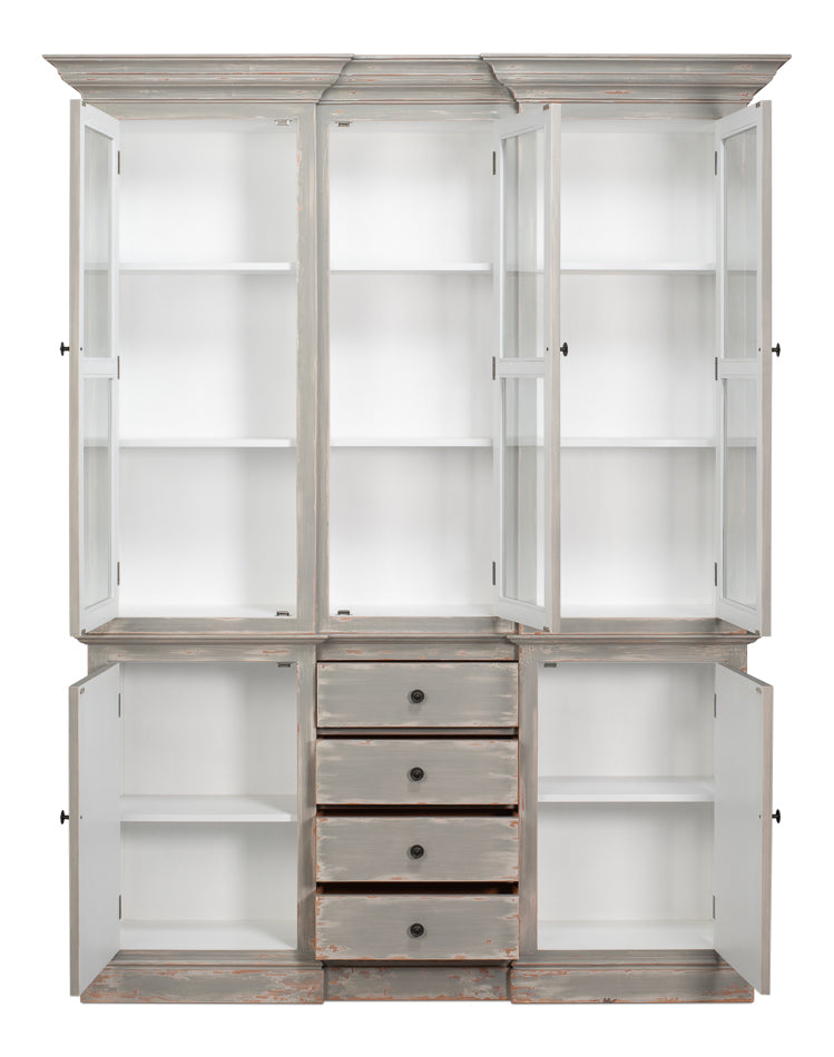 Berkshire Grey/Green Distressed Library Bookcase
