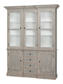 Berkshire Grey/Green Distressed Library Bookcase - Ornate Home