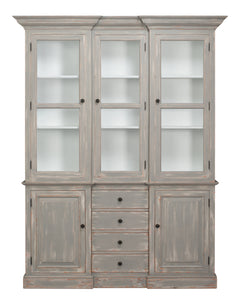 Berkshire Grey/Green Distressed Library Bookcase - Ornate Home