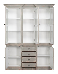 Berkshire Grey/Green Distressed Library Bookcase - Ornate Home