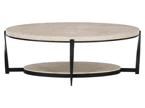 Berkshire Laminated Stone/Steel Cocktail Table (53" W) - Ornate Home