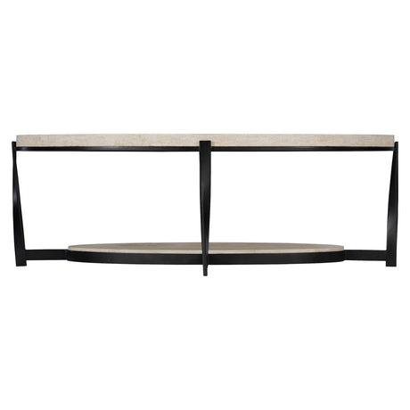 Berkshire Laminated Stone/Steel Cocktail Table (53" W) - Ornate Home