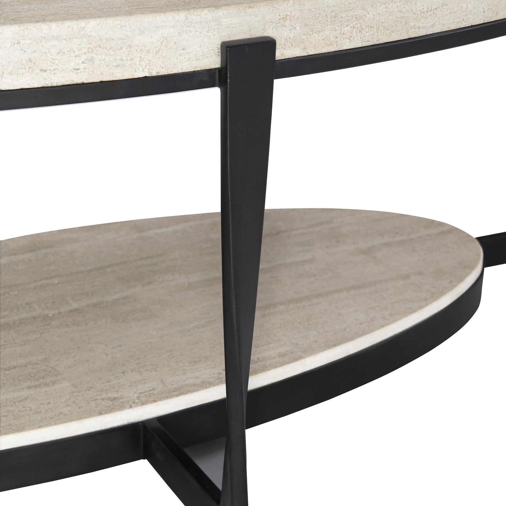 Berkshire Laminated Stone/Steel Cocktail Table (53" W) - Ornate Home