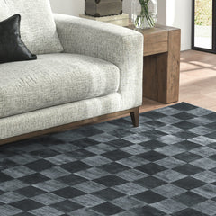Berlin Check Ink Blue Rug - Ornate Home
