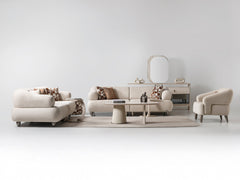 Bern Cream 3-pieces (Sofa & Loveseat & Chair) Living Room Set - Ornate Home