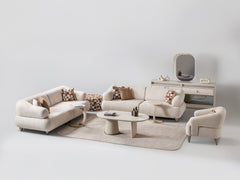 Bern Cream 3-pieces (Sofa & Loveseat & Chair) Living Room Set - Ornate Home