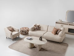 Bern Cream Convertible Loveseat - Ornate Home