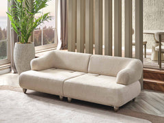 Bern Cream Convertible Loveseat - Ornate Home