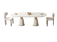 Bern Cream Dining Room Set (Consol With Mirror & Dining Table & 6 Dining Chair) - Ornate Home