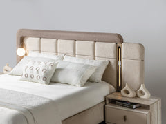 Bern Cream King Bed Frame With Headboard - Ornate Home